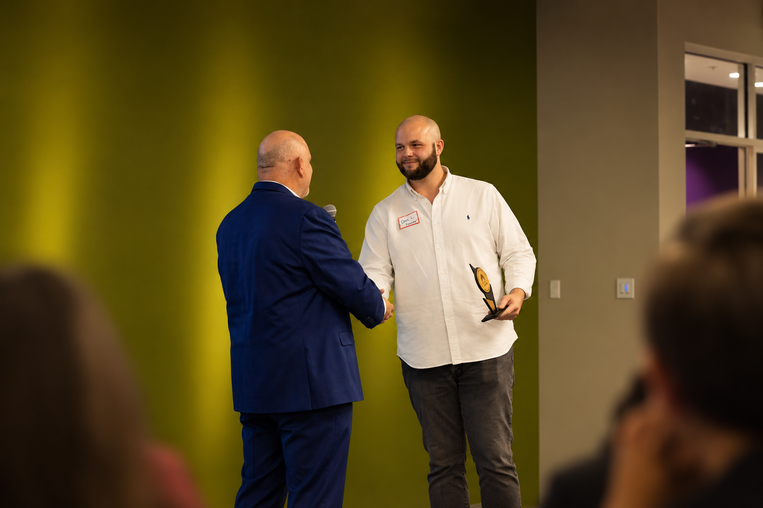 Knownly founder Dave Leibell receiving the Most Fundable award at Launchpad Tech Ventures Demo Day in Greenville, South Carolina